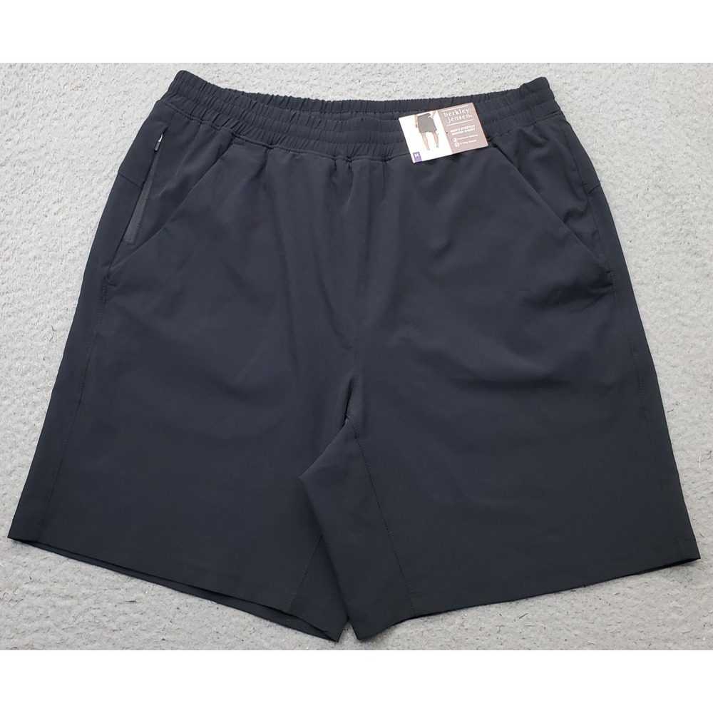Berkley Jensen Running Shorts Mens M Black Woven 4-Way Stretch Moisture Wicking